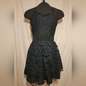 Fit & Flare Black Lace Layered Dress